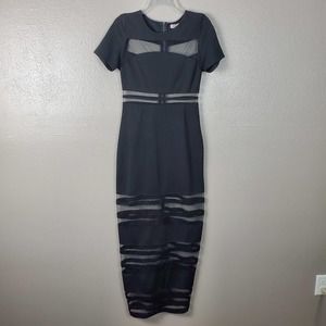 Willa Black Maxi Cut Out Bodycon Evening Dress M